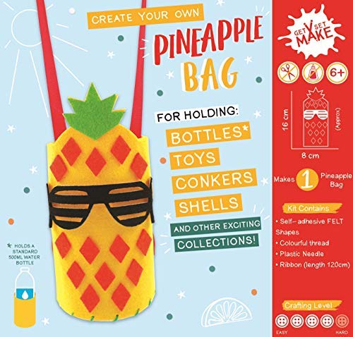 Express Yourself MIP Get Set Make Create Your Own Pineapple Bag/Bottle Holder Kids Craft Kit for Kids GSET017