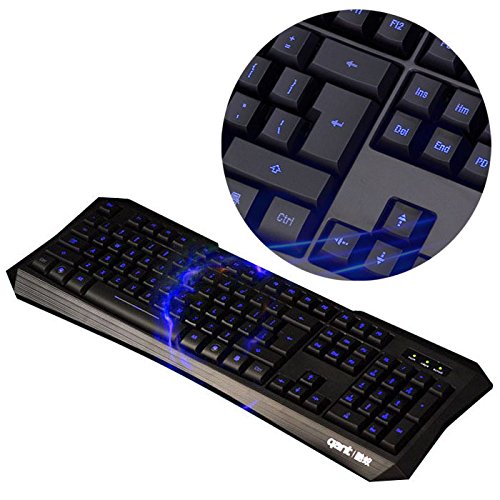 Skyblink LED Illuminated USB Wired Silent Gaming Keyboard For Laptop pc gamer dota 2 Rainbow