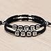 OULII Couples Bracelets Set King and Queen Bracelet Handmade Lovers Bracelets (Black)