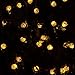 Goodia Solar String Lights, 20 Feet 30 LED Rattan Ball Fairy Lights with Waterproof Solar Panel & 2 Lighting Modes for Outdoor Patio Lawn Garden Christmas Party Decorations, Warm White