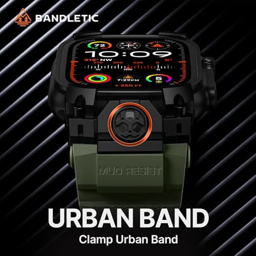 Bandletic Compatible with Apple Watch Band Ultra 3 2 1 49mm, Soft Silicone Sport Comfort Resistant Breathable Band with Protective Film, Only for iWatch Ultra 49mm Bands for Men Women