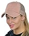 D&Y Ponyflo Ponytail Messy High Bun Distressed Adjustable Trucker Baseball Cap, Dusty Pink