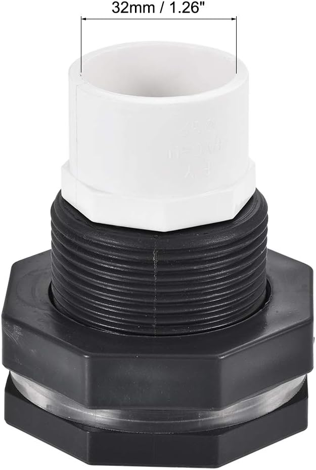 sourcing map Bulkhead Fitting, G1 Female 1.83" Male, Tube Adaptor Fitting, with Silicone Gasket and Pipe Connector - Image 3