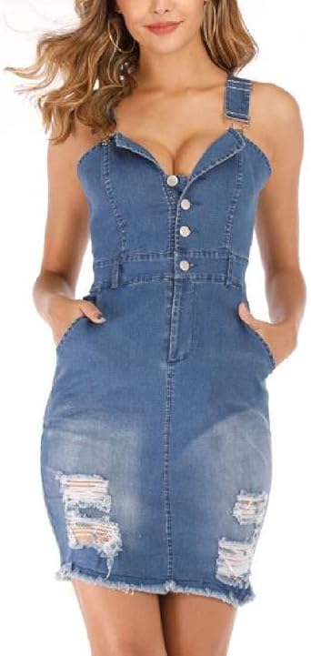 ripped overall dress