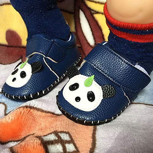 Lidiano Baby Non Slip Rubber Sole Cartoon Walking Slippers Crib Shoes Infant/Toddler (6-12 Months, Blue Panda) - Thumbnail 7