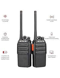 Retevis H 777S Radios de dos vías Recargable de largo alcance FRS Radio Vox Walkie Talkie de seguridad con auricular Auricular Auricular para negocios (paquete de 10)