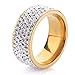 Tuji Jewelry VQYSKO Gorgeous Stainless Steel Eternity Engagement Ring White Round Cubic Zirconia Wedding Band,3/4/5/8/12mm