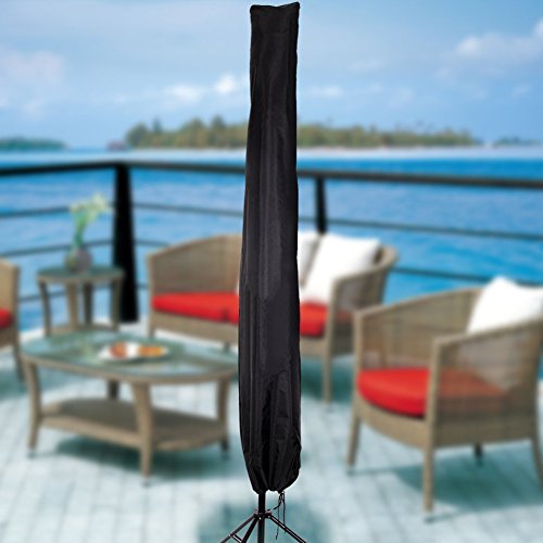 AISHN Umbrella Covers,74.8" H x 22" W Water Resistant, Outdoor Cantilever Parasol Covers, Umbrellas Storage Protect Bag, Durable Fabric Lasting in Strong Sunshine for Garden & Market (Black) - Thumbnail 3