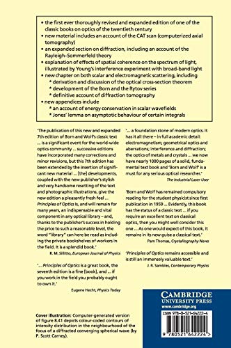 Principles of Optics: Electromagnetic Theory of Propagation, Interference and Diffraction of Light