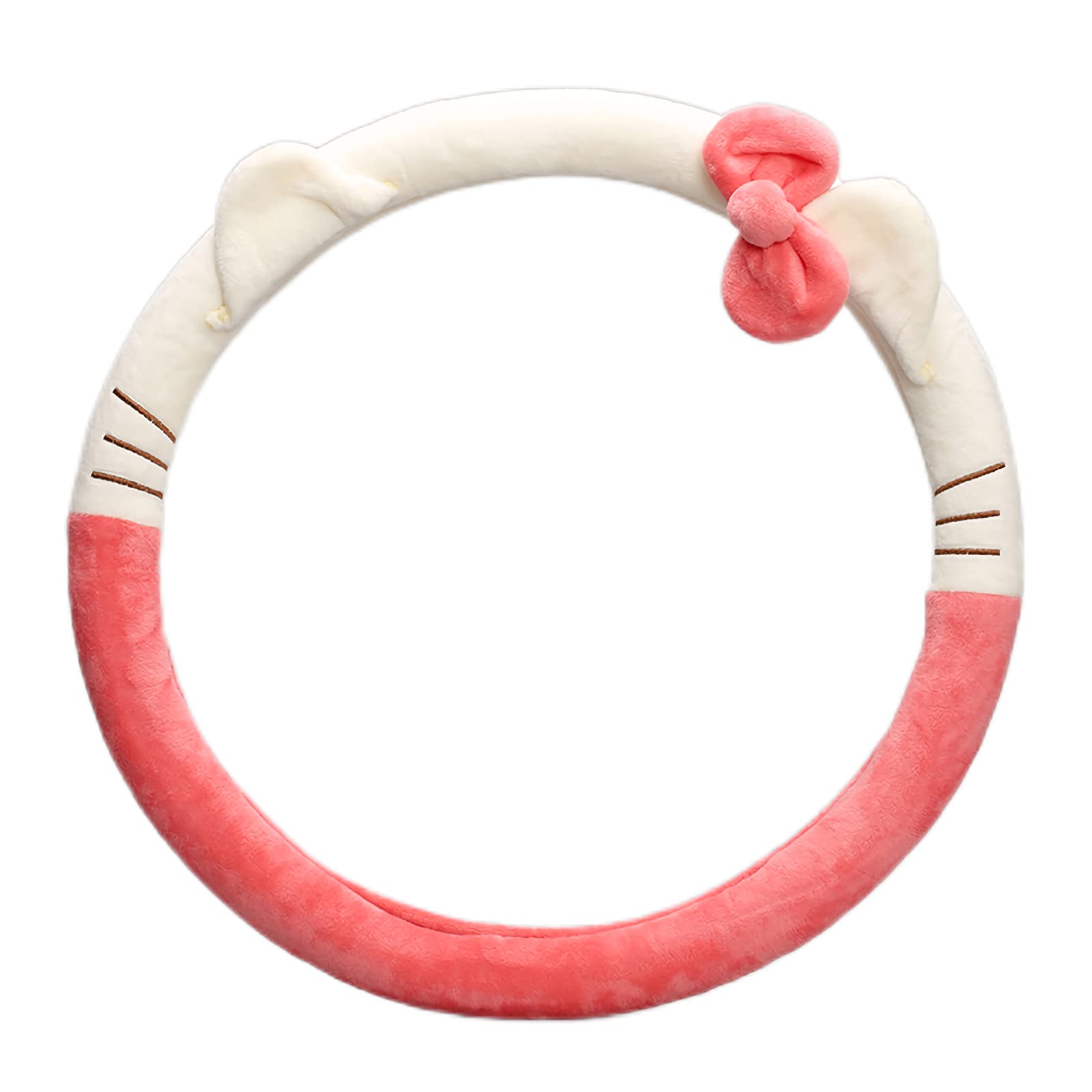 Photo 1 of Cute Car Steering Wheel Cover, Universal Fit 15 Inch Soft Comfortable Plush Anti Slip & Odor Free Car Wheel Protector for Women Girls Pink