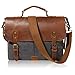 Lifewit 14 inch Men Messenger Bag Briefcase Leather Laptop Satchel Canvas Briefcase, Grey