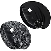 YANIBEST 2 Pcs Silk Bonnet Satin Bonnet Hair Bonnet for Sleeping - Adjustable Saty on Satin Lined Slouchy Beanie Hat for Women
