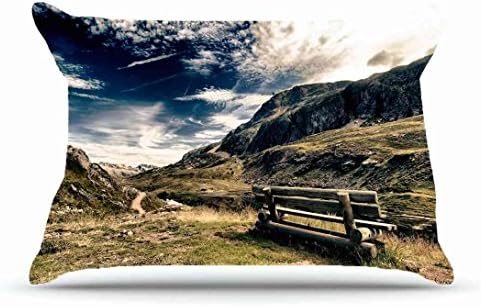 Queen Pillowcase Size 20 x 30 Inches Cotton Pillowcases Decorative Pillow Cover Case with Hidden Zipper Decor Cushion Covers - Mountains mountains landscapes photography benchr photography Mountains