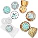 DISTINCTIVS Blue and Silver Sweet 16 Birthday Party Favor Chocolate Kisses Candy Stickers, Sweet Sixteen Stickers - 180 Count