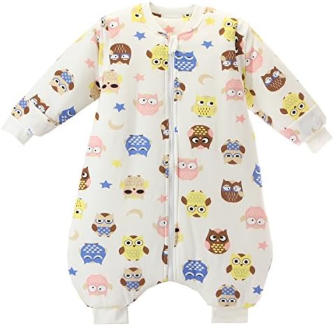 Jaimelavie Baby Winter Sleeping Bags 3.5 Tog with Removable long sleeves and Feet, Owl, S/Body Height 70-85cm