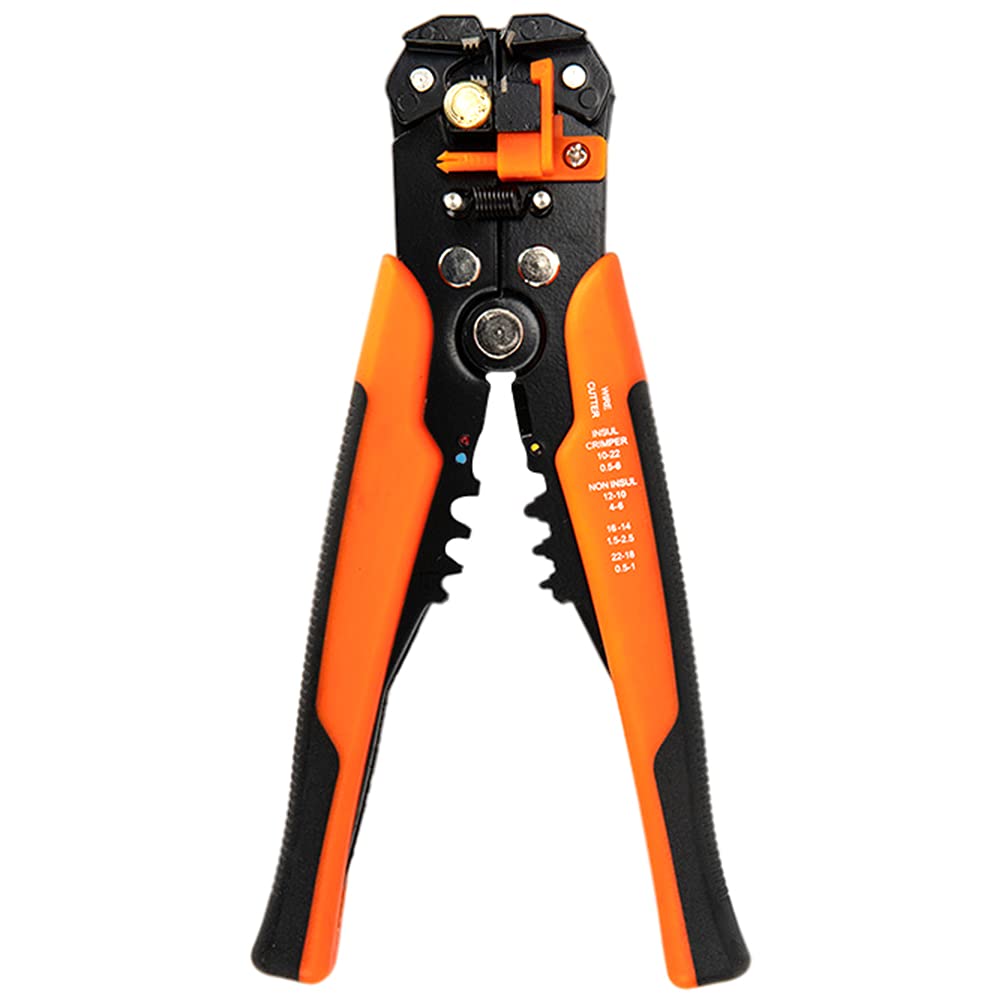 XYDZ Wire Stripper AWG 10-24, Stripper Automatic Wire Stripping Tool Self-Adjusting Wire Strippers with Cutter Crimper Multi Pliers for Wire Stripping Cutting Crimping(Orange)
