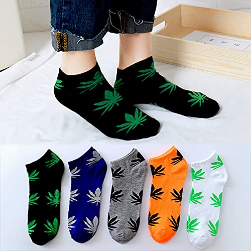 10 Pack Men Socks Athletic Business Cotton No Show Low Cut Socks (Maple leaf)