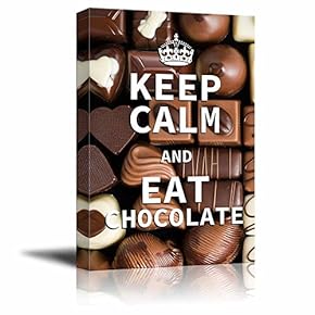 Canvas Wrap Wall Art - Keep Calm and Eat Chocolate | Modern Wall Art Stretched Canvas Prints Ready to Hang -16"x24"