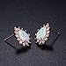 OPALBEST October Birthstone Rose Gold Teardrop Opal Stud Earrings With Halo Cubic Zirconia(cz) For Her