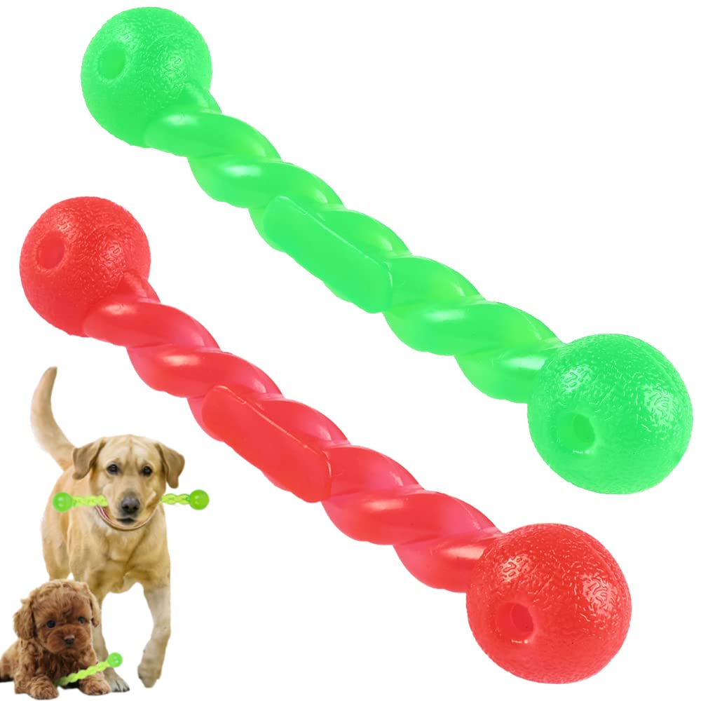 Euliber 2 PCS Doggy Durable Chew Toy Durable Dog Chew Toy Dental Care A Chew Stick for Teething Puppies Washable Flexible Floating Swimming Pool Dog Toy (Medium)