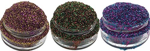 Lumikki Cosmetics Trio Set of 3 Glitters For Eyeshadow / Eye Shadow / Eyes / Face / Lips / Nails Makeup - Compare to NYX - Shimmer Makeup Powder - Holographic Cosmetic Loose Glitter (Trio 4)