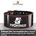 ProFitness Dark Leather Workout Belt (4 Inches Wide) – Proper Weightlifting Form – Lower Back and Lumbar Support for Cross Training Exercises, Powerlifting Workouts, Deadlifts (Black/Red, Medium)