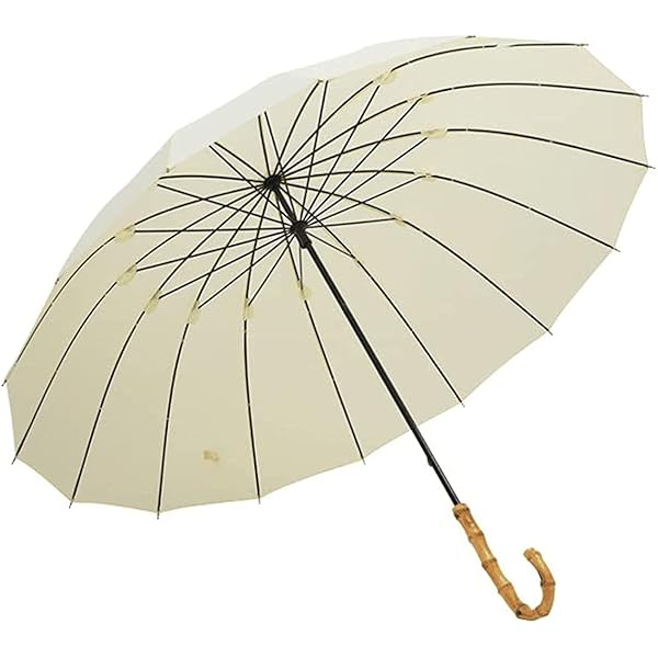 Amazon.com: ThreeH Bamboo Black Umbrella for Rain Auto Open Solid