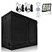 BloomGrow Hydroponics 120''x60''x80'' Indoor Grow Tent w/ Waterproof Floor Tray + 1 Pair Grow Light Hanger + Digital Hygrometer Indoor Thermometer Humidity Monitor Grow Tent Kit (120''x60''x80'' Kit)