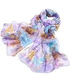 Heany Women's Elegant Peony pattern Lightweight Georgette Scarves