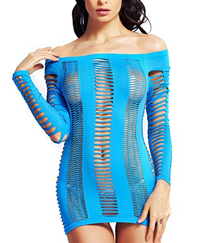 Amoretu Womens Sexy Lingerie Off Shoulder Nightwear Cut Out Chemise
