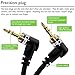 GearIT GI-35MM-DRA-BK-4FT Right Angle Gold Plated 3.5mm Auxiliary Audio Stereo Male to Male Cable - 4 Feet - Black