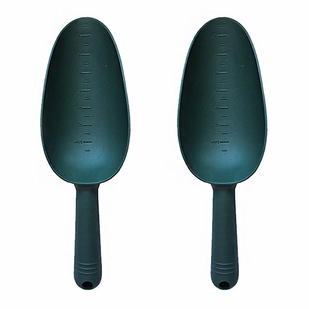 ANCLLO 2Pcs Plastic Hand Trowel Homegrown Gardening Tool Flowerpot Shovel Break Shovel Scoop for Garden Plant-Green