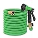100 ft Garden Hose - Upgraded Expandable Water Hose Kit with 3/4 Solid Brass Connectors Fittings, Valve, 8 Pattern Spray Nozzle, Durable Latex Core - New Expanding Flexible Gardening Hose