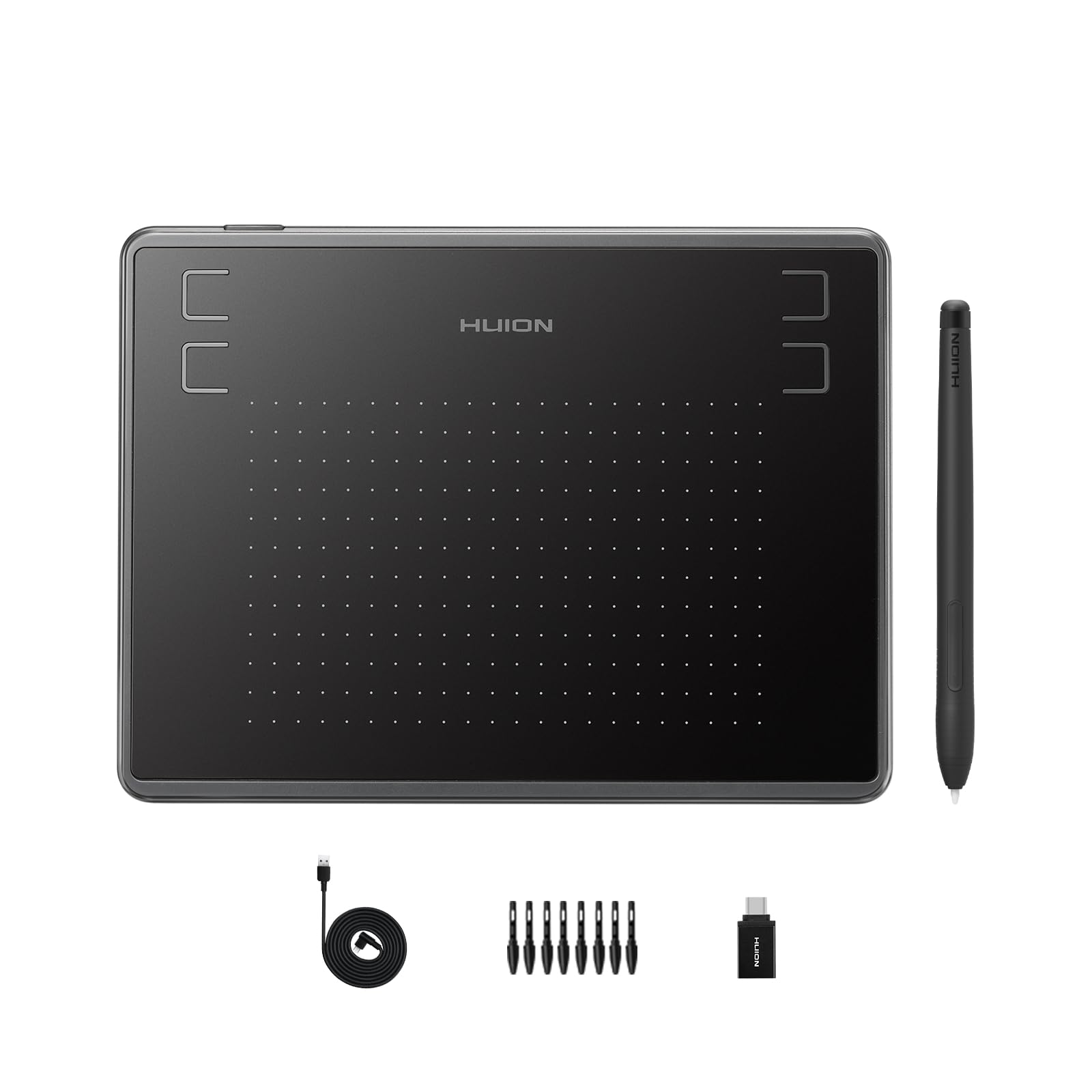 HUION Inspiroy H430P Tableta de dibujo 4.8x3 Tableta gráfica con lápiz óptico sin batería 4 teclas de acceso rápido, tableta artística para dibujar, escribir, diseñar, enseñar, trabajar con Mac, PC, Linux y dispositivos móviles