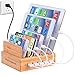 InkoTimes Bamboo Charging Station for Multiple Devices of Universal Cell Phones & Tablets (5-Port USB Charger Included) (Bamboo Charging Station)