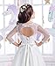 Lace Long Sleeves Hollow Back First Communion Dresses 2-12 Year Old White Size 8