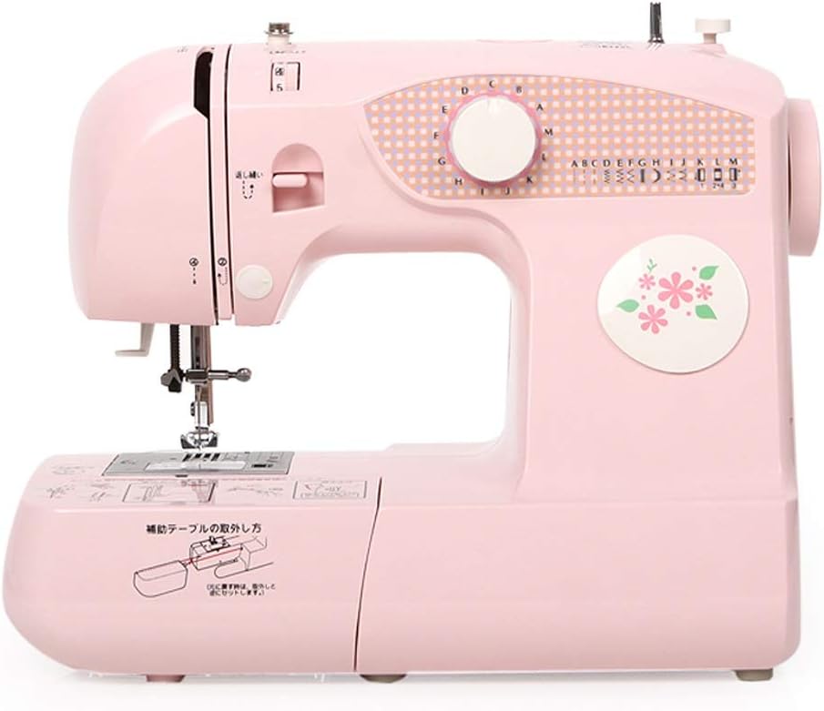HWZQHJY Sewing Machine Portable in Double Thread with Thread Coils Electric Household Easy to Use for Beginners Pink Sew