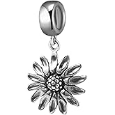 Sunflower Charm 925 Sterling Silver Sun Flower Charm Birthday Charm Anniversary Charm for Pandora Charms Bracelet