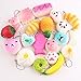 Geefia 20 Pcs Squishy Toys Random Cute Mini Food squishies Fidget Stress Relief Toys Phone Charm Key Chain Strap Lovely Soft Bread Cake Doughnut Party Favors Toy Gift for Kids and Adults