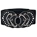 eVogues Plus Size Heart Rhinestone Accented Elastic Fashion Belt Black - One Size Plus