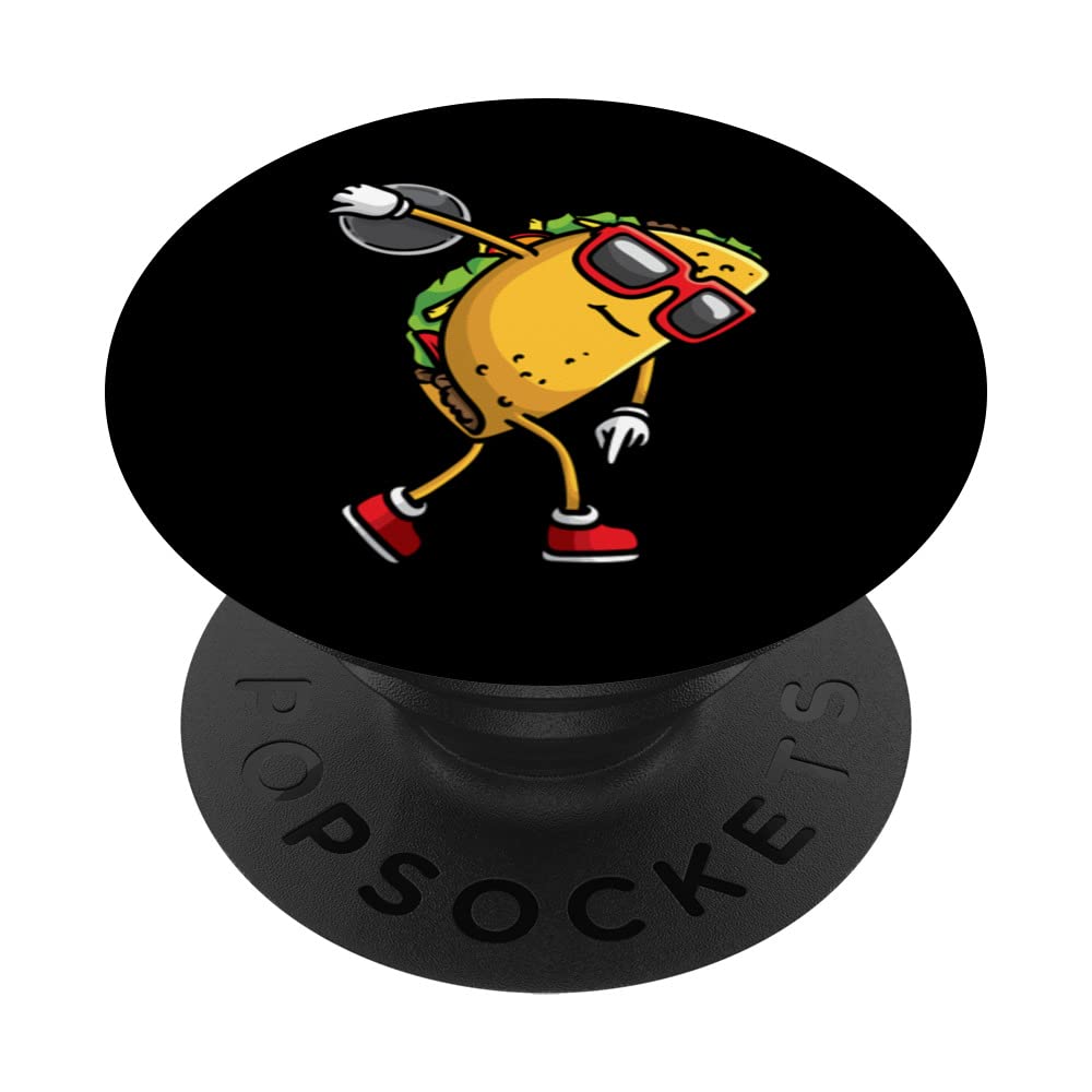 Taco With Sunglasses Throwing Discus Mexican Cinco De Mayo PopSockets Swappable PopGrip