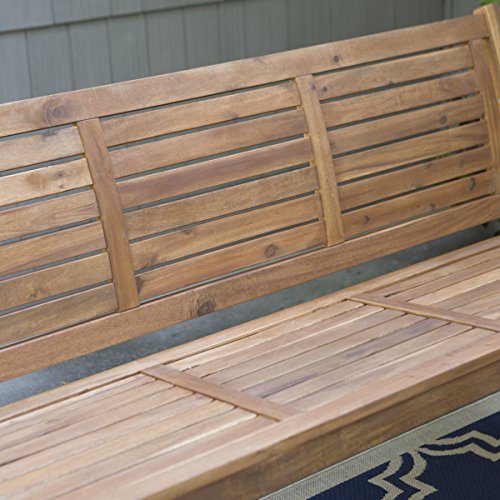 Swing, Porch Swing, Yard Swing, 5 Ft., Outdoor Horizontal Slat Back Porch Swing Crafted From Premium Acacia Wood In Natural Finish