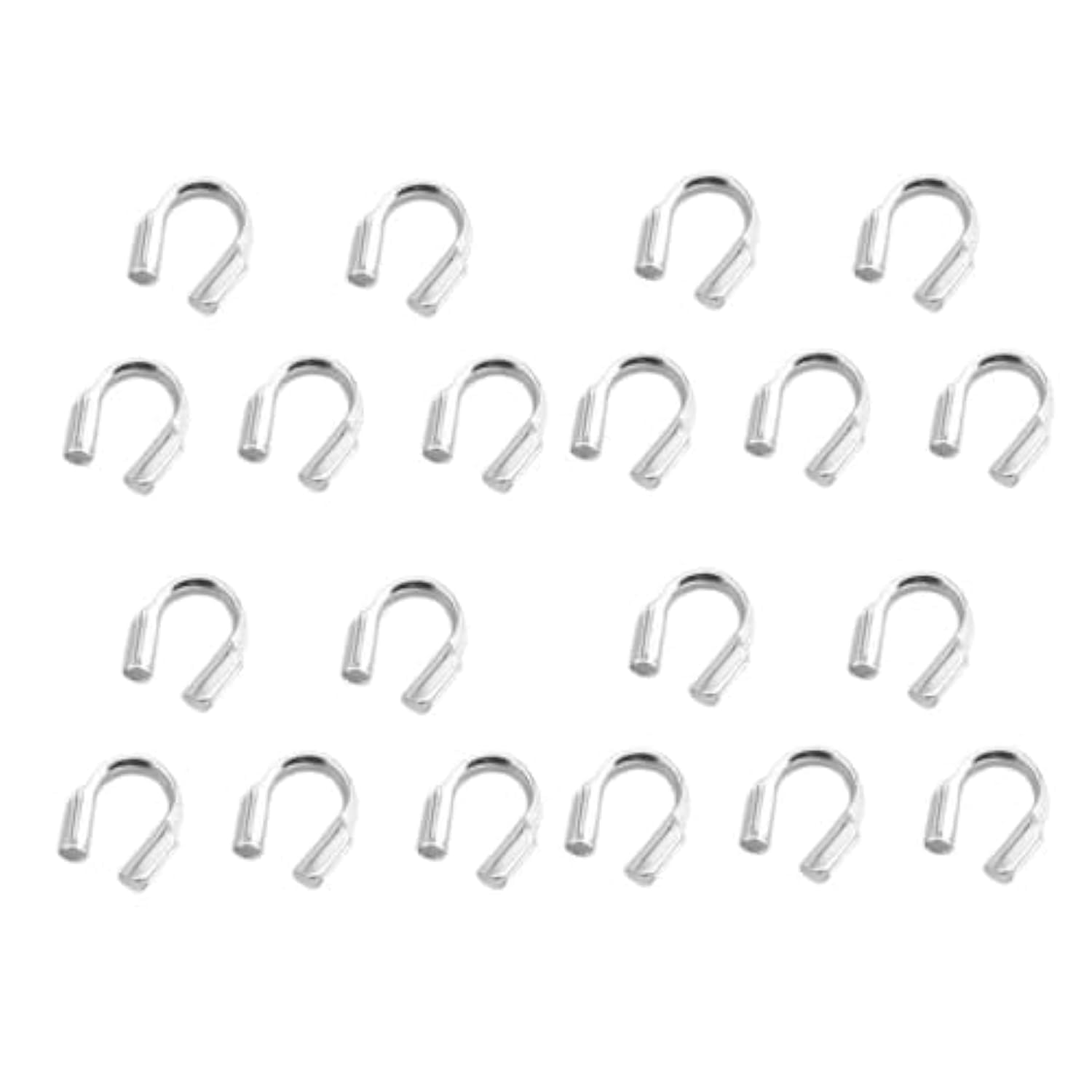 VILLCASE 100pcs Wire Guardian Wire Cable Protector, U-Shaped Guard for Earring Bracelet Necklace Pendant DIY Jewelry Making, Silver