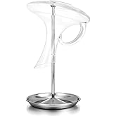 Drincarier Wine Decanter Drying Stand with Silicone Head to Prevent Scratches-Detachable Shelf Decanter Rack Holder with Drip Catching Base, Decanter and Wine Glass NOT Included (Water Plate Type)…