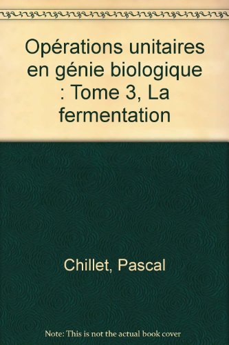 Opérations unitaires en génie biologique