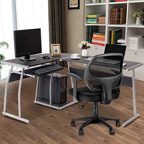 totoshopdesk Corner Desk L-Shaped Office Wood Large PC Game Table Workstation Home Furniture