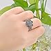 Mytys Black Band Rings for Women Silver Color Metal with Crystal Setting Eternity Ring Band NEW