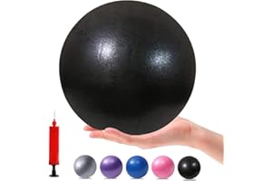 MOMPLUS Exercise Pilates Mini Yoga Balls Barre Small for Home Stability Squishy Training Physical Therapy Improves Balance with Pump