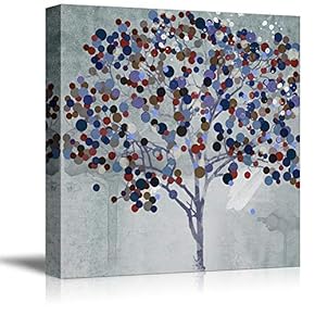 Wall26-Canvas Wall Art-Happy Tree-Giclee Painting Wall Bedroom Living House Decoration Home Art - 12x12 inches