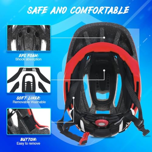 Lixada Full Face Helmet Children Detachable Sports Safety Helmet Bicycle Helmet Children Sports Helmet for Children Safety Helmet for Cycling Skating